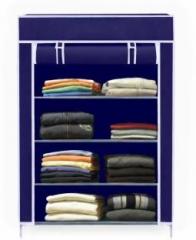 Sasimo 4 Shelf Fabric Collapsible Carbon Steel Collapsible Wardrobe