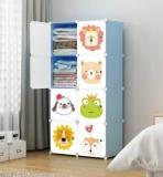 Sasimo 8 Door 8 Shelf Plastic kids Collapsible Cupboard PC Collapsible Wardrobe