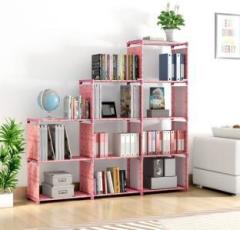 Sasimo Plastic Metal 12 Shelf Book Organizer Metal Open Book Shelf