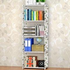 Sasimo Plastic Metal 5 Shelf Book Organizer Metal Open Book Shelf