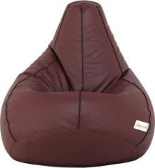 Sattva XXXL Maroon With Black Piping Teardrop Bean Bag With Bean Filling