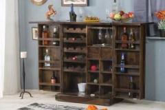 Savitridecor Sheesham Wood Premium Bar Cabinet rack With Multiple Shelfs for Hotel|Bar | home Solid Wood Bar Cabinet