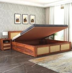 Savitridecor Solid Wood Queen Hydraulic Bed