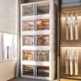 Seasons 5 UNITS PLASTIC FOLDABLE DOUBLE DOOR CUPBOARD FOR CLOTH STORAGE MODULAR CABINET PVC Collapsible Wardrobe