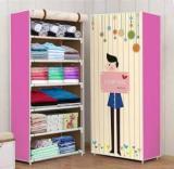 Seshekhu 1 Door 6 Shelf Fabric Plastic PVC Collapsible Wardrobe