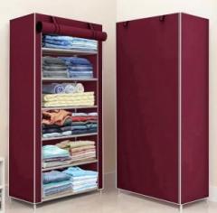 Seshekhu 1 Door 6 Shelf Fabric PP Carbon Steel Collapsible Wardrobe