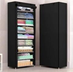 Seshekhu 1 Door 9 Shelf Fabric PP Carbon Steel Collapsible Wardrobe