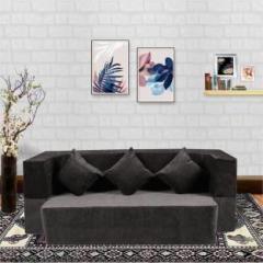 Seventh Heaven Molfino Fabric 3 Seater Sofa cum Bed with 3 Cushions Double Sofa Bed