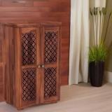 Shagun Arts Sheesham Wood Bar Cabinet With Multiple Compartments For Home & Bar/ Mini Bar | Solid Wood Bar Cabinet