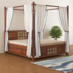 Shagun Arts Solid Sheesham Wood King Size Poster Bed For Bedroom/ Kids Room || Solid Wood King Box Bed