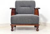 Shekhawati D Cor Sheesham Wood Single Seater Sofa For Home And Living Room Fabric 1 Seater Sofa