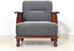 Shekhawati D cor Sheesham Wood Single Seater Sofa for Home and Living Room Fabric 1 Seater Sofa