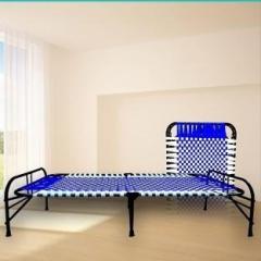 Shiv Ent Single Folding Bed Portable Khat for Comfortable Sleeping Metal Frame 3X6 Feet Metal Single Bed