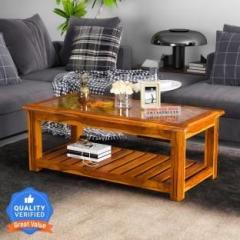 Shree Jeen Mata Enterprises Solid Sheesham Wood Coffee Table With Glass On Top For Living Room / Cafe . Solid Wood Coffee Table