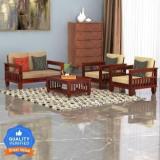 Shree Jeen Mata Enterprises Solid Wood Sheesham Wood 2+1+1 Four Seater Sofa Set For Living Room, Guest Room Fabric 2 + 1 + 1 Sofa Set