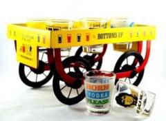 Shrih Shot Glass Thela Bar Trolley Metal Bar Trolley