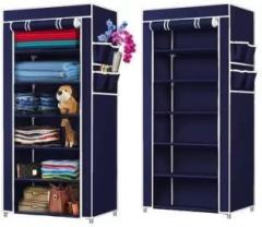 Shyam Ji PVC 6 shelves Multipurpose Baby Wardrobe/Cabinet/Storage Rack, Shoe Rack, Foldable Carbon Steel Collapsible Wardrobe