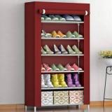 Shyam Ji Shoe Rack For Home 6 Shelves Folding Rack Organizer For Shoe/Clothes/Books Stand Carbon Steel Collapsible Wardrobe