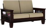 Siddh Pocket Style Sheesham Wood Two Seater Sofa For Living Room, Hotel, Cafe. Fabric 2 Seater Sofa