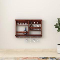 Siyara Design WINE RACK Solid Wood Bar Cabinet