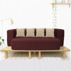 Sleep Spa Couch Washable JUTE Fabric 3 Seater Double Foam Fold Out Sofa Cum Bed