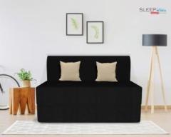 Sleep Spa FoldingPerfect for Guests Jute Fabric Washable Cover with Free 6' X 6' Feet 3 Seater Double Foam Fold Out Sofa Cum Bed