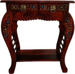 Smarts Collection Handmade Wooden Floral Carved With Drower Stool for Living & Bedroom Stool