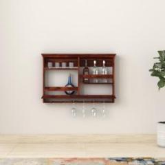 Sofani Sheesham Wood Wine Rack For Home Solid Wood Bar Cabinet