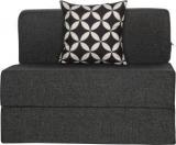 Solis Primus Comfort For All 2.5X6 Ft Size Sofa Cum Bed For 1 Person 1 Seater Jute Fabric Washable Cover With 1 Cushion Dark Grey Single Sofa Bed