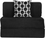 Solis Primus Comfort For All 3X6 Size Sofa Cum Bed For 1 Person 1 Seater Moshi Fabric Washable Cover With 1 Cushion Black Single Sofa Bed