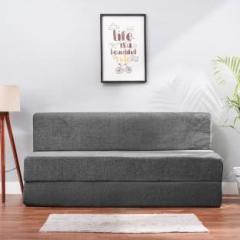 Solis Primus comfort for all 5X6 size for 3 Person MOLFINO Fabric Washable Cover GREY 3 Seater Double Foam Fold Out Sofa Cum Bed