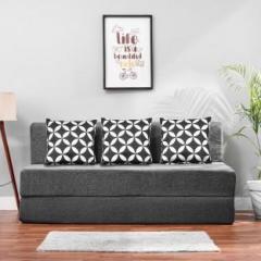 Solis Primus comfort for all 5X6 size Sofa cum Bed for 3 Person 3 Seater MOLFINO Fabric Washable Cover with 3 Cushions GREY Double Sofa Bed