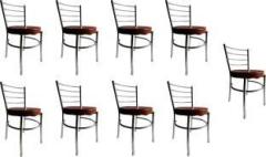 Somraj Home Restaurants Chair with a leatherite Cushion Steel Chrome Chair Leatherette Dining Chair