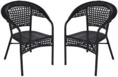 Spacepanda Star Wicker and MS Frame Chair for Outdoor, Garden, Patio, Balcony, Lawn, Porch Metal Outdoor Chair