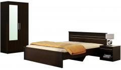 Spacewood Carnival Bedroom Set with Queen Bed in Natural Wenge Finish