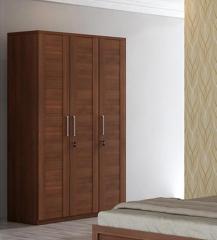 Spacewood Kosmo Grace Three Door Wardrobe in Rigato Walnut Finish