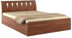 Spacewood Kosmo Lotus Queen Bed with Full Lift On Storage in Rigato Walnut & Beige Colour