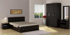 Spacewood Kosmo Montana Queen Size Bed with Hydraulic Storage in Natural Wenge Colour