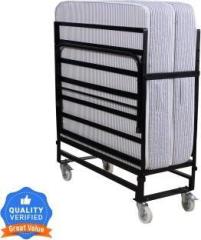 Springtek Folding Rollaway with 6 inches Mattress Metal Single Bed