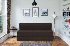 Springtek FoldingPerfect for Guests Jute Fabric 6 X 6 Feet 4 Seater Double Fold Out Sofa Cum Bed