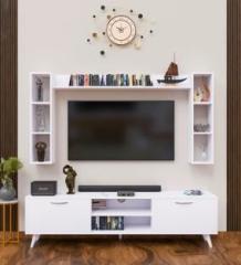 Spyder Craft Matte Finish B14 TV Unit with Wall Shelf Engineered Wood TV Entertainment Unit