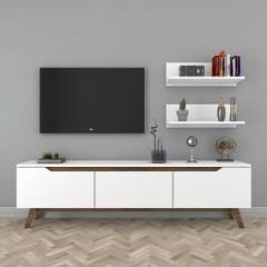 Spyder Craft Matte Finish M48 TV Unit with Wall Shelves Engineered Wood TV Entertainment Unit