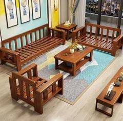 Srinivasan Solid Wood 3 + 2 + 1 Sofa Set