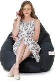 Star XXXL Black And Grey Check Design Teardrop Bean Bag With Bean Filling