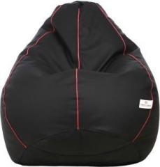 Star XXXL Black with Pink Piping Teardrop Bean Bag With Bean Filling