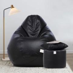 Star XXXL Classic Footrest with Cushion Combo Bean Bag Chair With Bean Filling