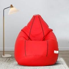 Star XXXL Classic Red with Black Piping Teardrop Bean Bag With Bean Filling