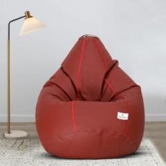 Star XXXL Classic Tan with Red Piping Teardrop Bean Bag With Bean Filling