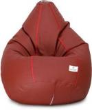 Star XXXL Tan with Red Piping Teardrop Bean Bag With Bean Filling