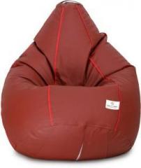 Star XXXL Tan with Red Piping Teardrop Bean Bag With Bean Filling